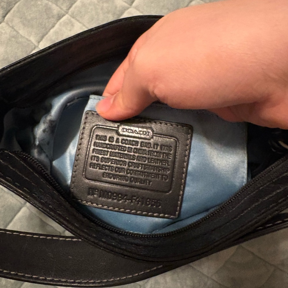 Coach Black Signature Jacquard Shoulder Bag with Silver Hardware small - Picture 7 of 10